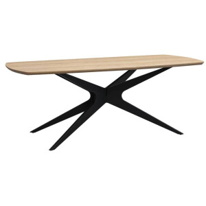 Leen Bakker - Eettafel Suzanne - Naturel - 200x90 Cm - MDF - Bruin