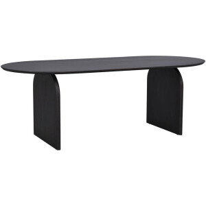 Leen Bakker - Eetkamertafel Bella - Mokka - 75x180x100 Cm - Mangohout - Zwart
