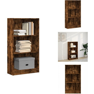 vidaXL Boekenkast - Boekenkasten - Boeken Plank - Schappenkast - Boekenkast 60x24x109 cm bewerkt hout gerookt eikenkleurig