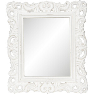 Clayre & Eef Spiegel 31x36 cm Wit Kunstleer