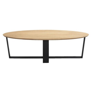 Leen Bakker - Salontafel Udo Eikenkleur/zwart - 34x120x70 Cm - Metaal/Eikenhout - Zwart#Bruin