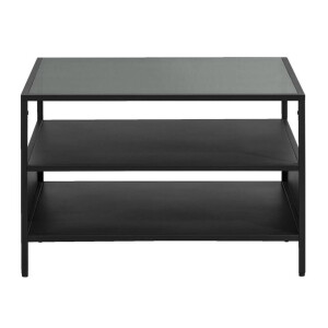 Leen Bakker - Salontafel Enrique - 45x70x70 Cm - Metaal/Glas - Zwart