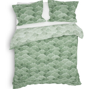 Heckettlane Danilo Dekbedovertrek - Lits-jumeaux - Katoensatijn - 260x200-220cm - Groen