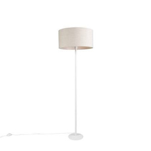 QAZQA Moderne vloerlamp wit met peperkleurige kap 50 cm - Simplo