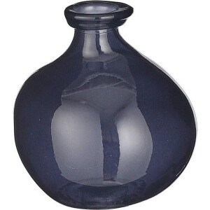 MICA DECORATIONS PINTO VAAS RECYCLED GLAS ZWART - H18XD16CM