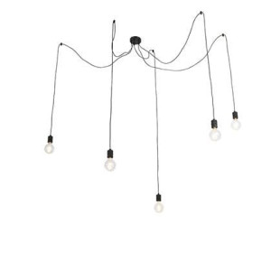 QAZQA Design hanglamp zwart 5-lichts - Cavalux