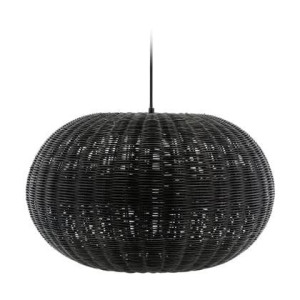 Villa Collection Werna rattan hanglamp zwart - 50 x 30 cm