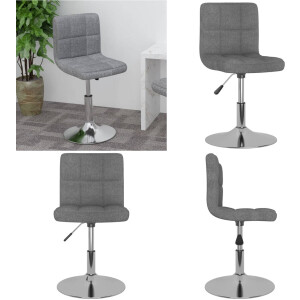 vidaXL Barkruk draaibaar stof lichtgrijs - Barkruk - Barkrukken - Barkrukje - Barkrukjes