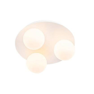 QAZQA Moderne badkamer plafondlamp wit 3-lichts - Cederic