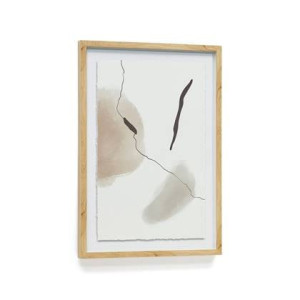 Kave Home - Abstract schilderij Torroella wit, bruin en grijs met