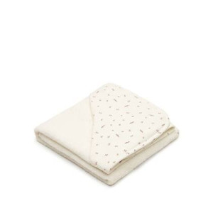 Kave Home - Deya baby handdoek cape in wit katoen met patronen