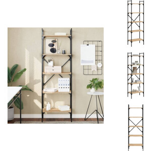 vidaXL Boekenkast - Boekenkasten - Boeken Plank - Schappenkast - Boekenkast 5-laags 56x31,5x174 cm bewerkt hout sonoma eiken