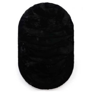 Tapeso Ovaal hoogpolig vloerkleed - Comfy plus - zwart - 230x330 cm