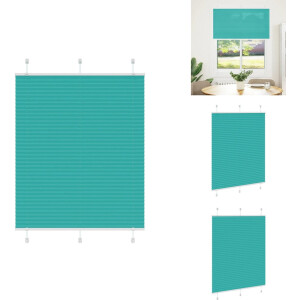 vidaXL Plisségordijn - Geplooide Jaloezieën - Geplooide Zonwering - Plisse Blind - Plissé rolgordijn 105x100 cm stofbreedte 104,4cm petrol groen