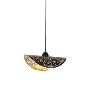 QAZQA Oosterse hanglamp zwart met goud 35 cm - Japke