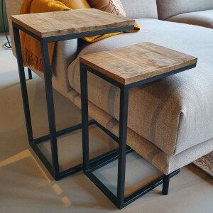 Brix Bijzettafel 'Jordy' Black, set van 2 stuks, kleur Zwart