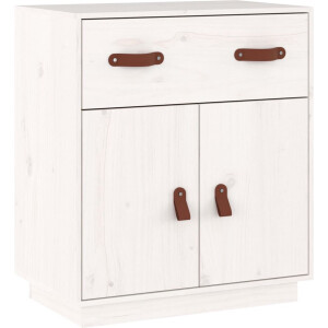 vidaXL - Dressoir - 65,5x40x75 - cm - massief - grenenhout - wit