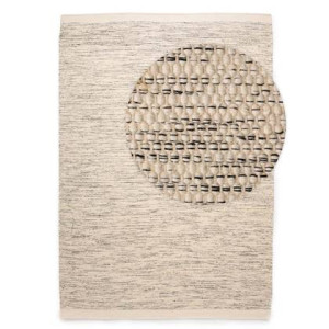 Nordic Weavers Wollen vloerkleed - Ulstein wit|zwart - 70x140 cm