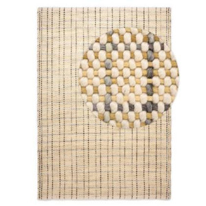Nordic Weavers Wollen vloerkleed - Verdal crÃ¨me|groen - 200x300 cm