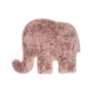 Tapeso Kindervloerkleed Olifant - Fluffy roze - 80x100 cm