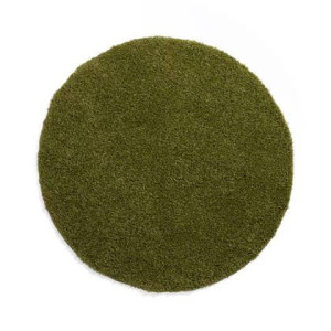 Tapeso Hoogpolig vloerkleed shaggy Trend effen rond - groen - 160 cm