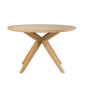 Kave Home - Julieta ronde tafel in beige polybeton en massief