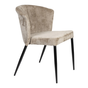 Dutchbone Eetkamerstoel 'Georgia' Chenille, kleur Beige