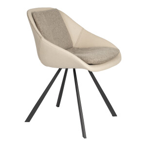 Dutchbone Eetkamerstoel 'Wakefield' kleur Ivory