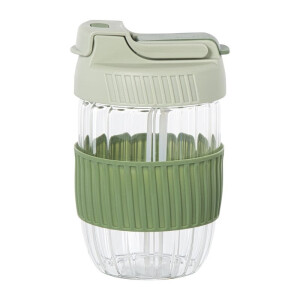 Glazen to-go beker - groen - 350 ml