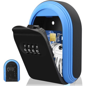 ApexArte® Sleutelkluisje met Code voor Buiten - Sleutelkast - Wandmontage - Zwart en Blauw