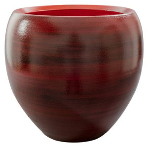Steege Bloempot - wijn rood - modern design - keramiek - 33 x 28 cm