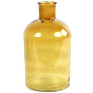 Countryfield Bloemenvaas - goudgeel - apotheker fles - D17 x H30 cm