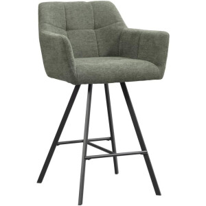 Leen Bakker - Barkruk Clint - Stof - Groen - 60x58.5x97 Cm