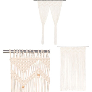 vidaXL Gordijn macramé 140x240 cm katoen - Gordijn - Gordijnen - Lichtdoorlatend Gordijn - Lichtdoorlatende Gordijnen