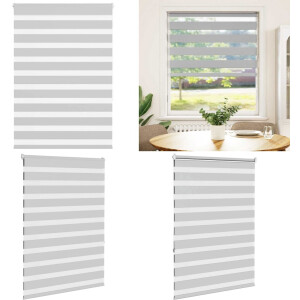 vidaXL Zebra rolgordijn 110x150 cm stofbreedte 105,9 cm lichtgrijs - Zebra Jaloezie - Zebra Jaloezieën - Zebra Rolgordijn - Dubbel Rolgordijn