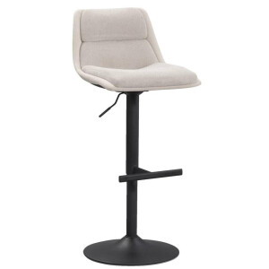 2e Halve Prijs Leen Bakker - Barkruk Jens - Verstelbaar - Zand - Stof - Beige - 38x42x92.5 Cm