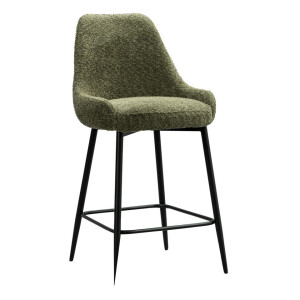 2e Halve Prijs Leen Bakker - Barkruk Noah - Stof - Groen - 57x51.5x95.5 Cm