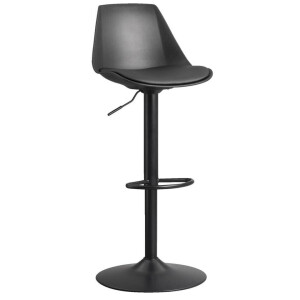 2e Halve Prijs Leen Bakker - Barkruk Sendra - Polypropyleen - Zwart - 47x45x110 Cm