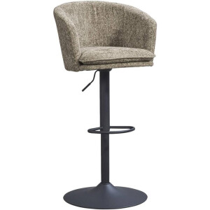 2e Halve Prijs Leen Bakker - Barkruk Willow - Stof/Staal - Taupe - 56.5x56x93 Cm