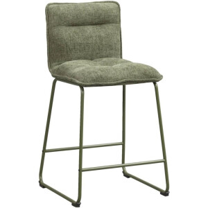Leen Bakker - Barkruk Stella - Stof/Staal - Groen - 46x55x95 Cm