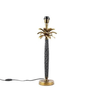 QAZQA Art Deco tafellamp brons met zwart zonder kap - Areka