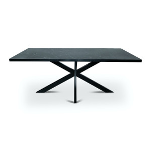 Stalux Eettafel 'Gijs' 200 x 100cm, kleur zwart / zwart marmer