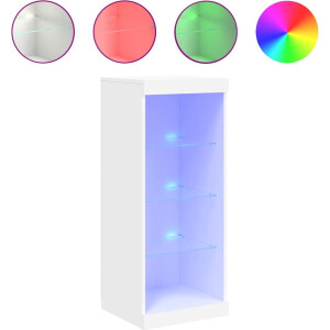 vidaXL - Dressoir - met - LED-verlichting - 41x37x100 - cm - wit