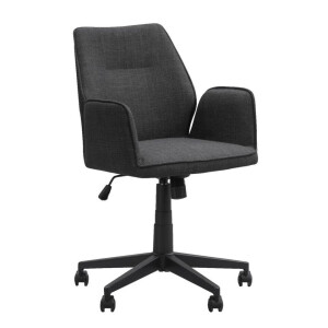 Leen Bakker - Bureaustoel Raffy - Antraciet - Stof - Grijs - 62x60x98 Cm