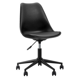 2e Halve Prijs Leen Bakker - Bureaustoel Senja - Kunststof - Metaal - Metaal/Kunststof - Zwart