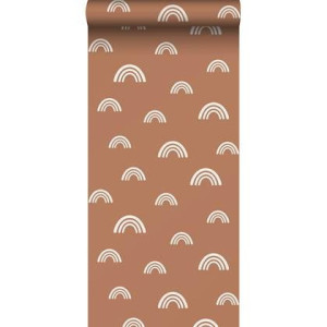 ESTAhome behang regenboogjes terracotta en wit - 0,53 x 10,05 m - 1393