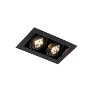 QAZQA Moderne inbouwspot zwart 2-lichts verstelbaar - Oneon 70