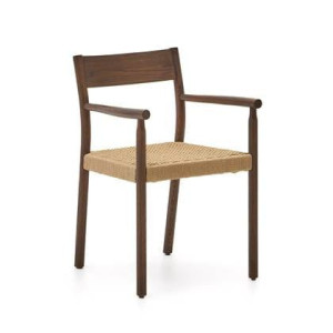 Kave Home - Yalia-stoel in massief eikenhout FSC 100% met natuurlijke