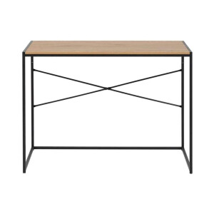 Leen Bakker - Bureau Jaxx - Naturel/zwart - 75x100x45 Cm - MDF - Bruin