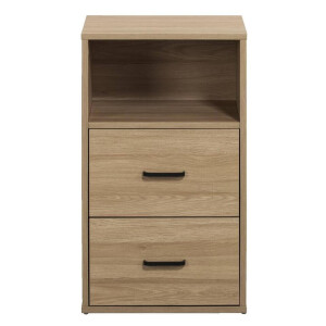 Leen Bakker - Ladekast Alex 2 Lades - Naturel - 40x35x68 Cm - MDF - Beige
